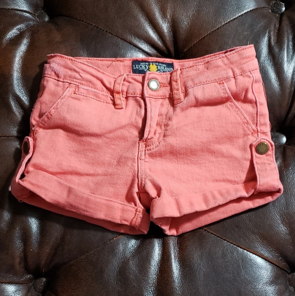Lucky Brand Riley Shorts Coral girls size 5